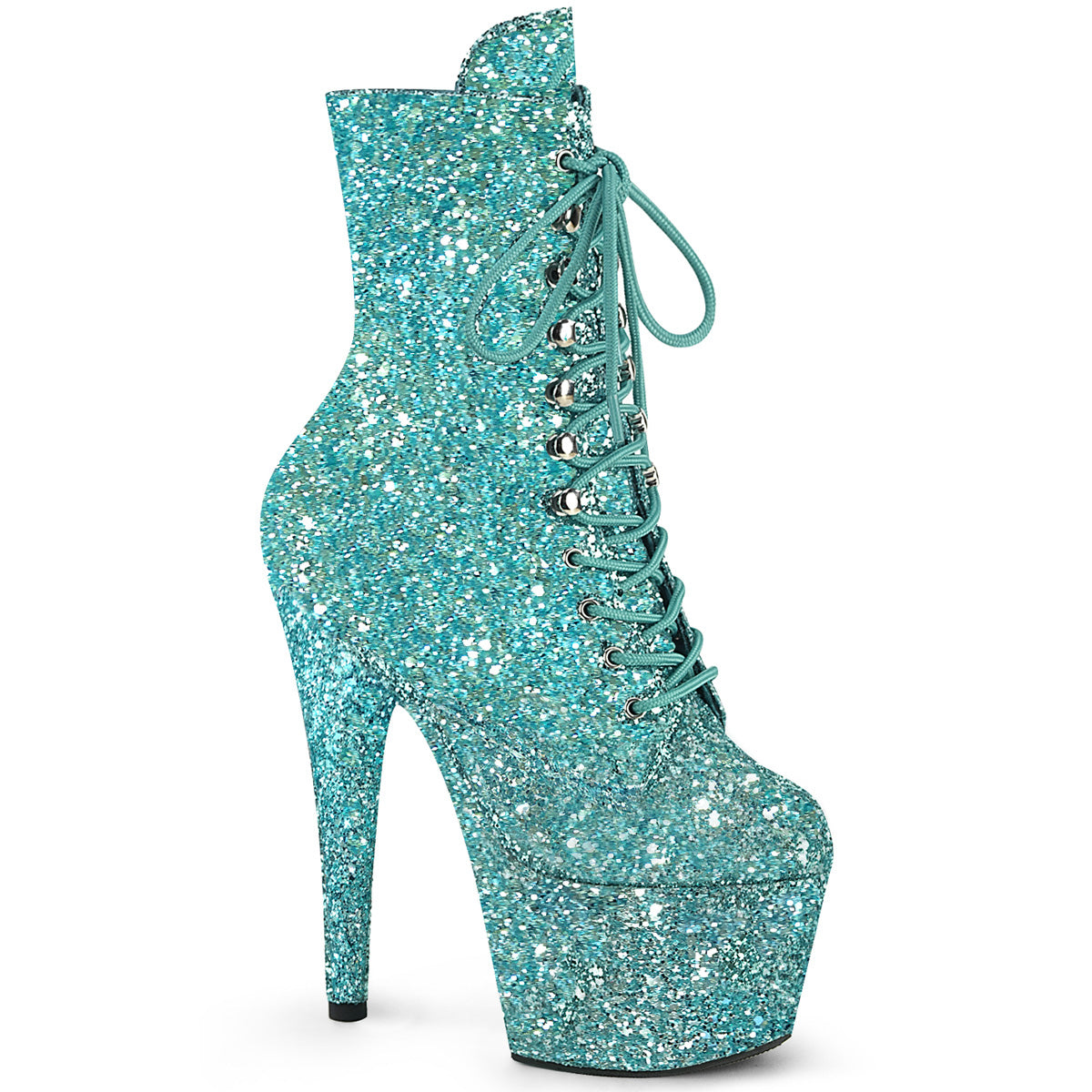 7 Inch Heel ADORE-1020GWR Turquoise Glitter