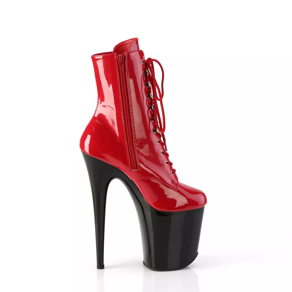 8 Inch Heel FLAMINGO-1020 Red Patent Black