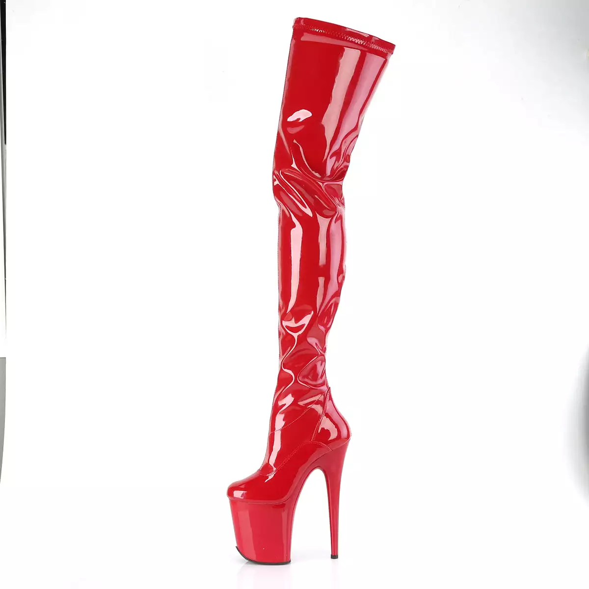 8 Inch Heel FLAMINGO-4000 Red Stretch Patent