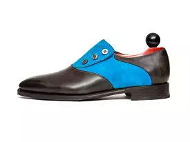 Aurora - MTO - Grey Museum Calf / Turquoise Suede - LPB Last - Single Leather Sole