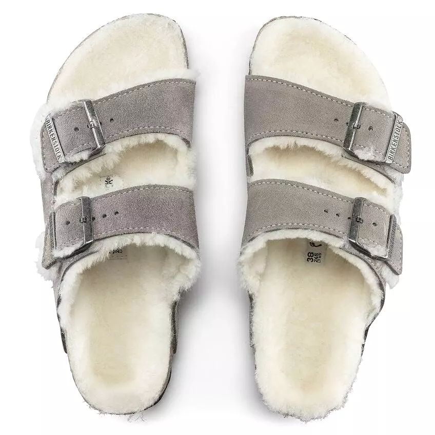 Birkenstock Women's Arizona Shearling - Stone Suede