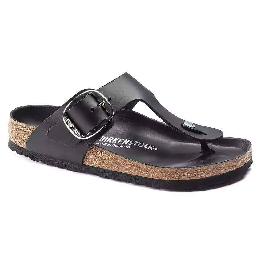 Birkenstock Women's Gizeh Big Buckle - Black Oiled Leather