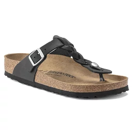 Birkenstock Women's Gizeh Braid - Black Oiled Leather