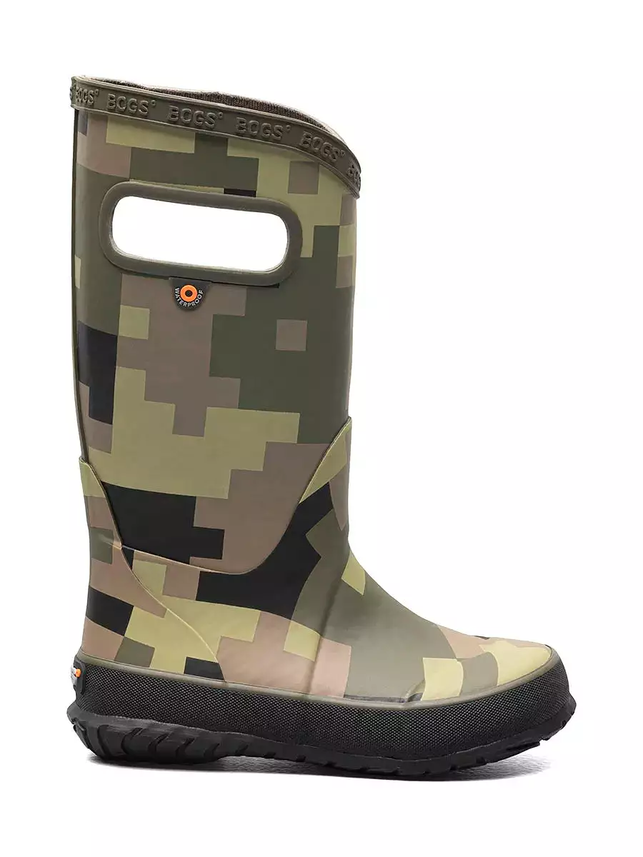 Bogs- Kid's Rain Boots Camo Green 72996-343