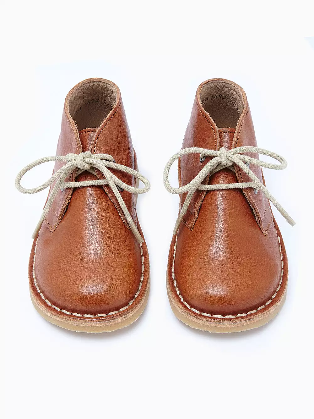 Brown Leather Kids Lace Up Boots