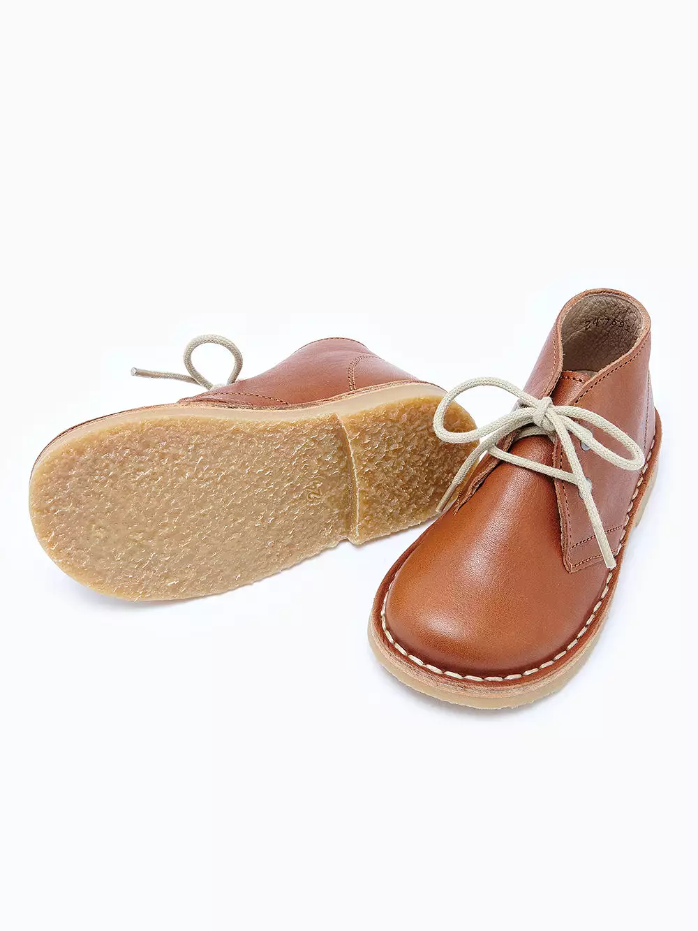 Brown Leather Kids Lace Up Boots