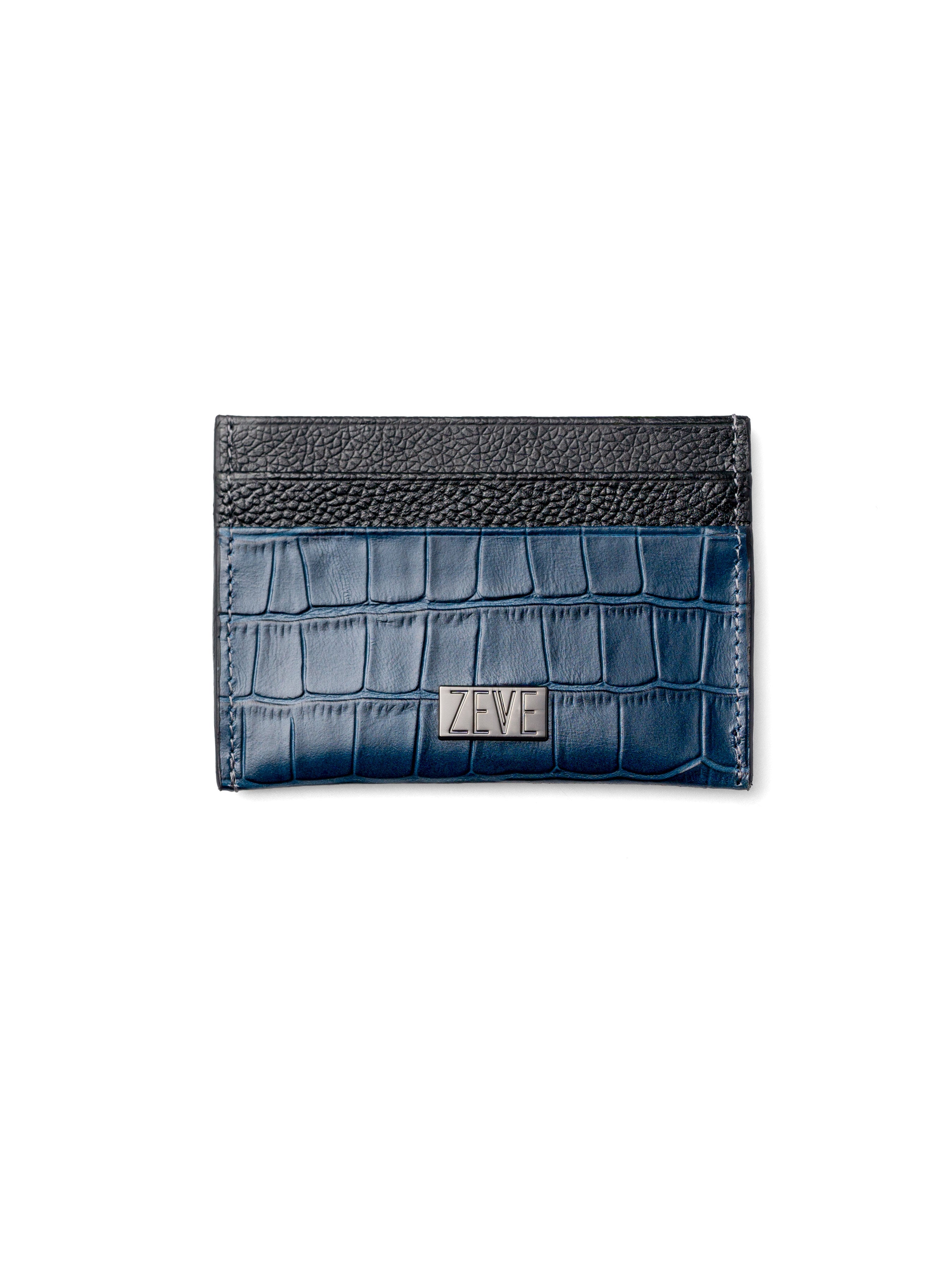 Card Holder - Dark Turquoise Matte Croco Leather