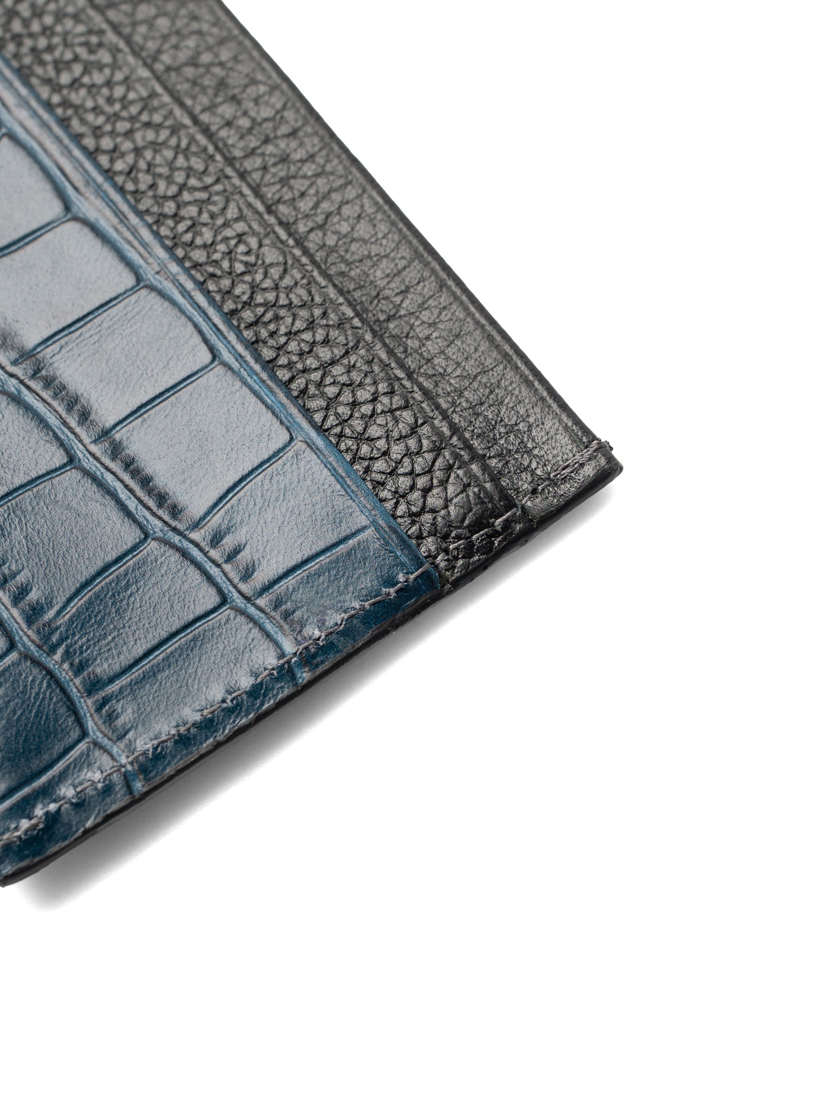 Card Holder - Dark Turquoise Matte Croco Leather