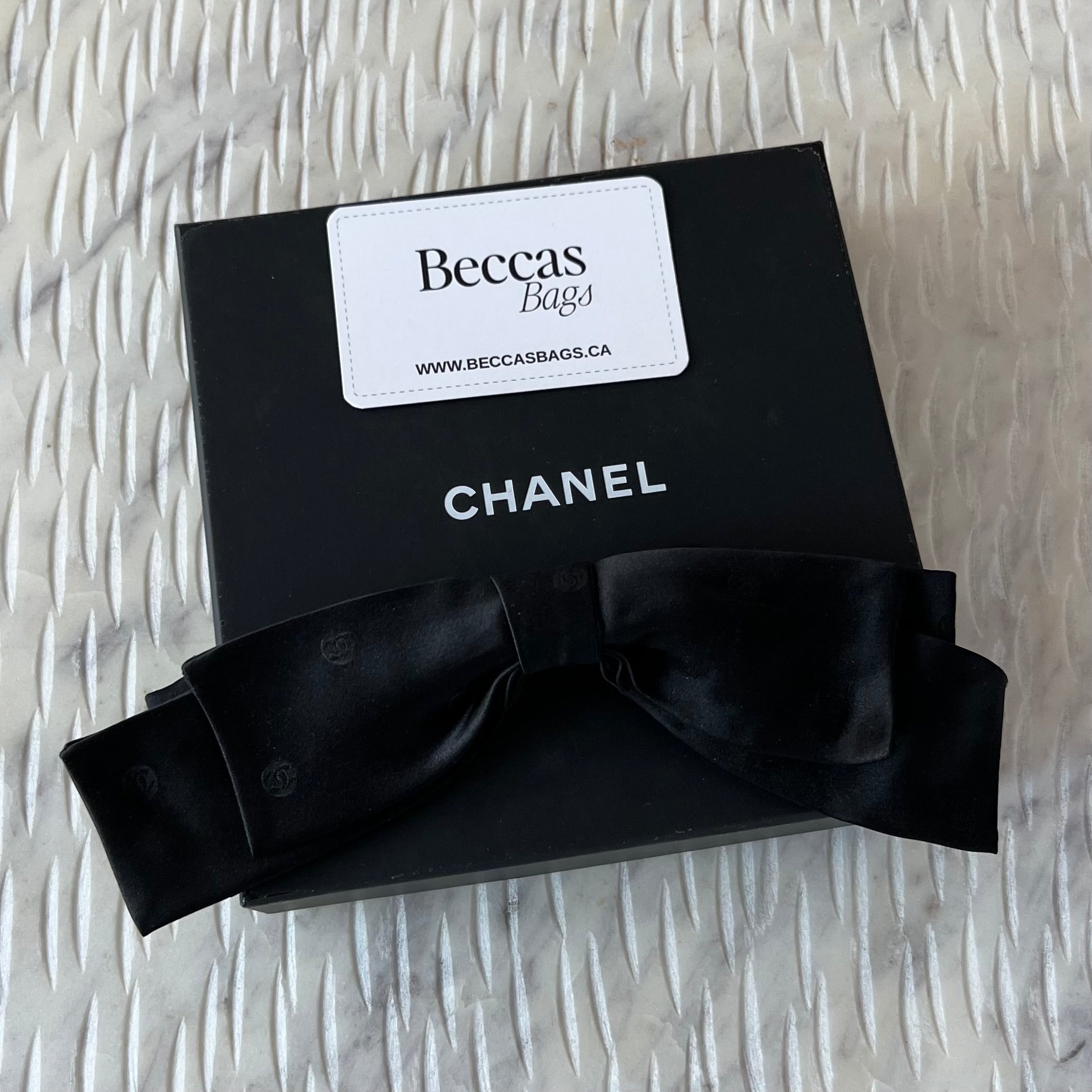 Chanel CC Satin Bow Hair Clip