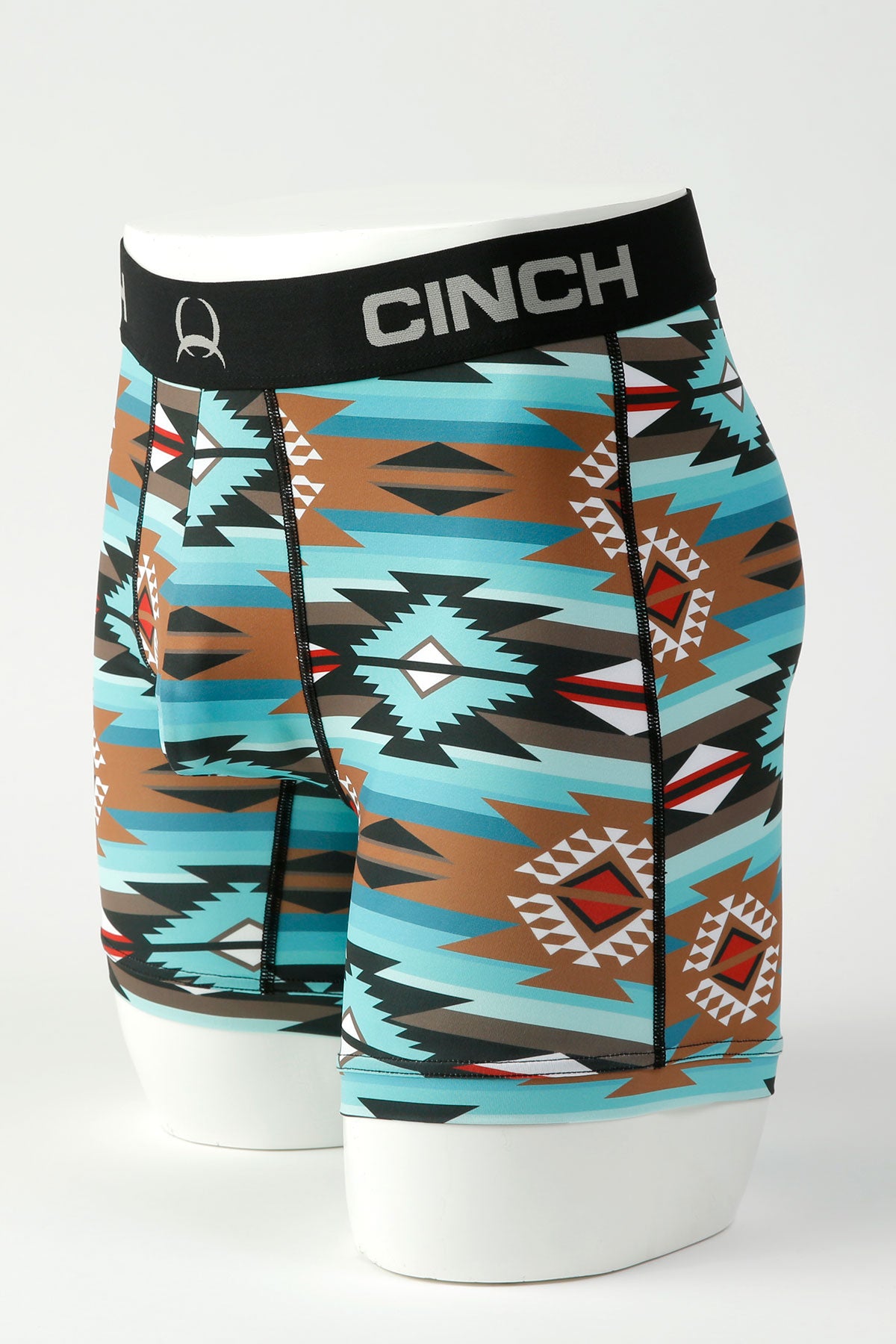 'Cinch' Men's 6 Aztec Boxer Briefs - Turquoise