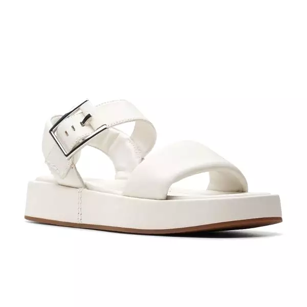 Clarks Women's Alda Strap Off White Leather