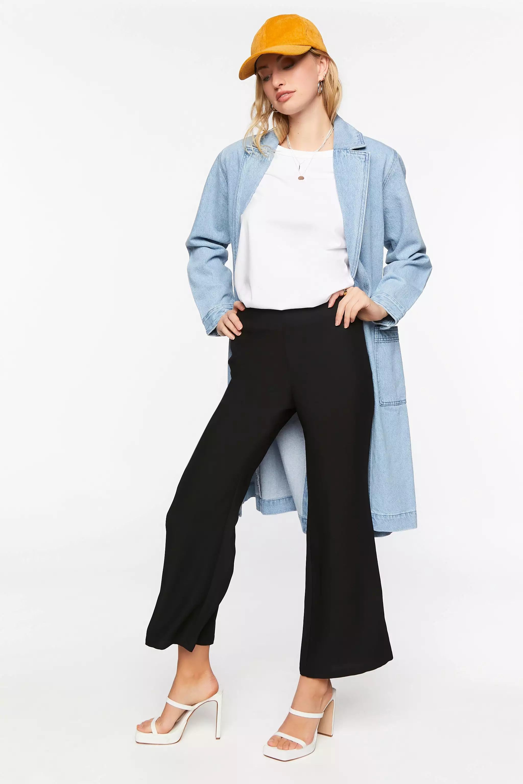 Crepe Flare-Leg Pants