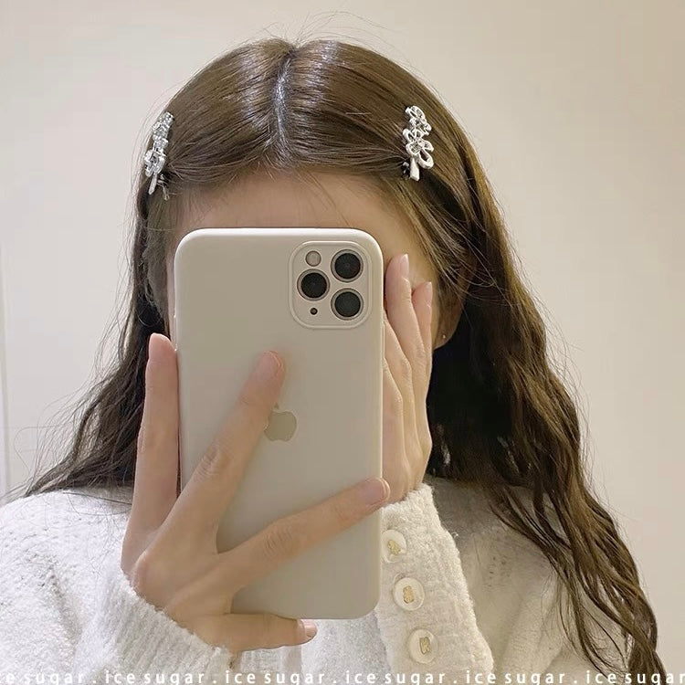 Double Flower Silver Clip