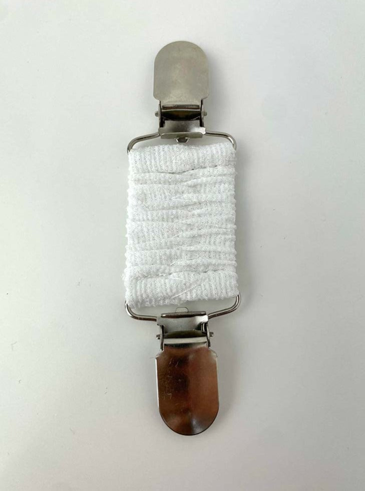 Elasticated Ruched Cinch Clip - White