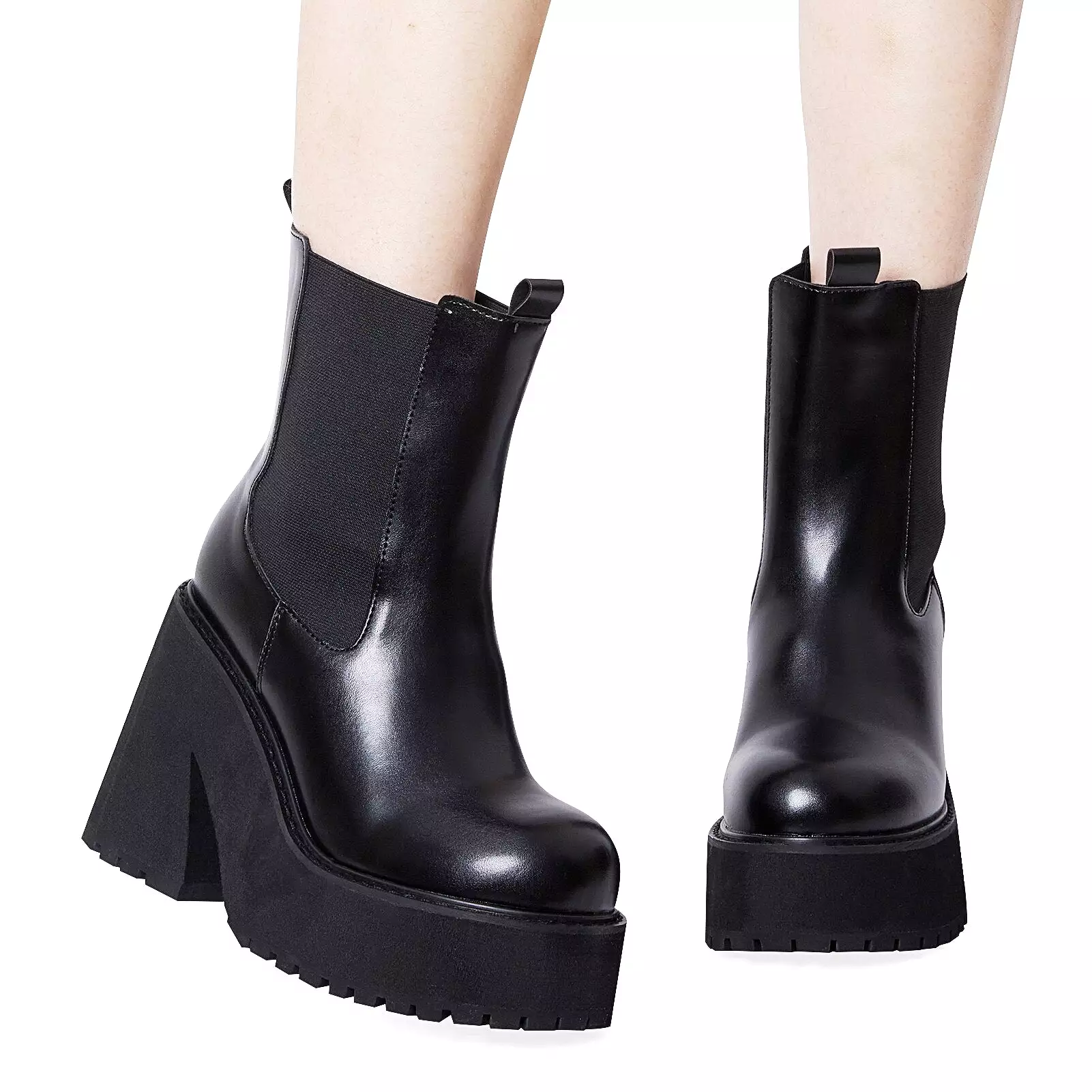 Fashion Zip Chunky High Heels women's Boots Casual Party Street Shoes Woman