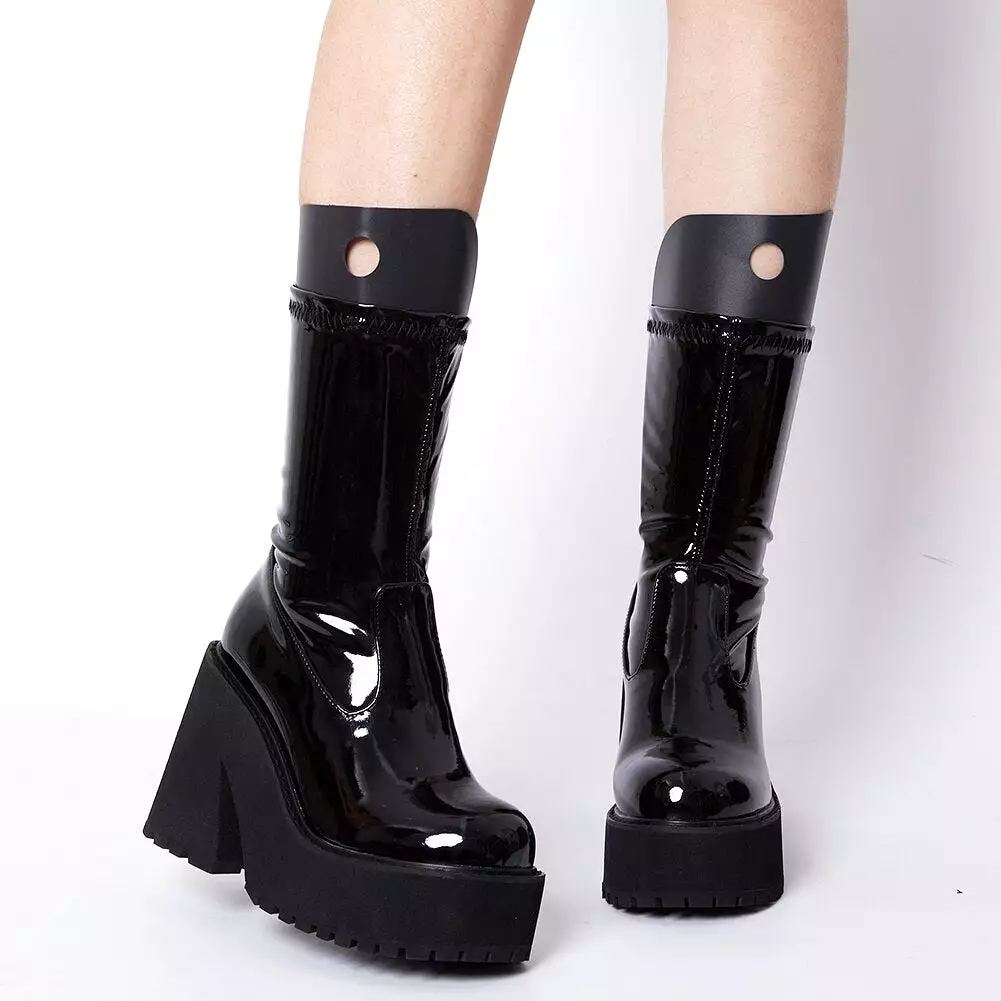 Fashion Zip Chunky High Heels women's Boots Casual Party Street Shoes Woman