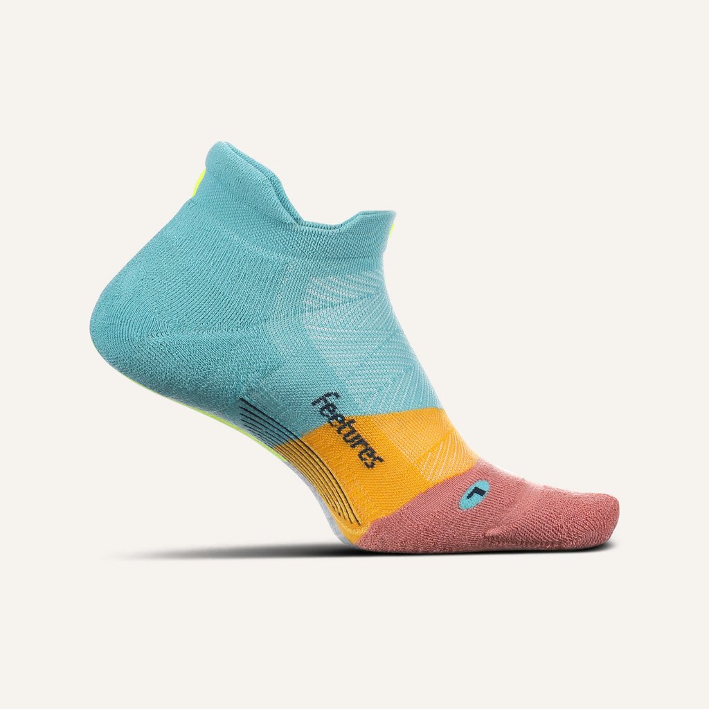 Feetures Elite Max Cushion No Show Tab Socks - Takeoff Turquoise