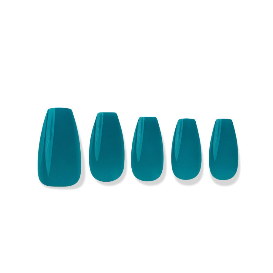 Finger Suit Syrup Turquoise Nails 40pcs Hand Artificial Fake Nails Long Pretty Home Art Tips Beauty Coffin Shape Press On