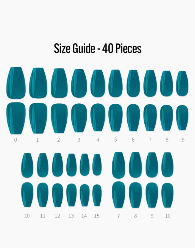 Finger Suit Syrup Turquoise Nails 40pcs Hand Artificial Fake Nails Long Pretty Home Art Tips Beauty Coffin Shape Press On