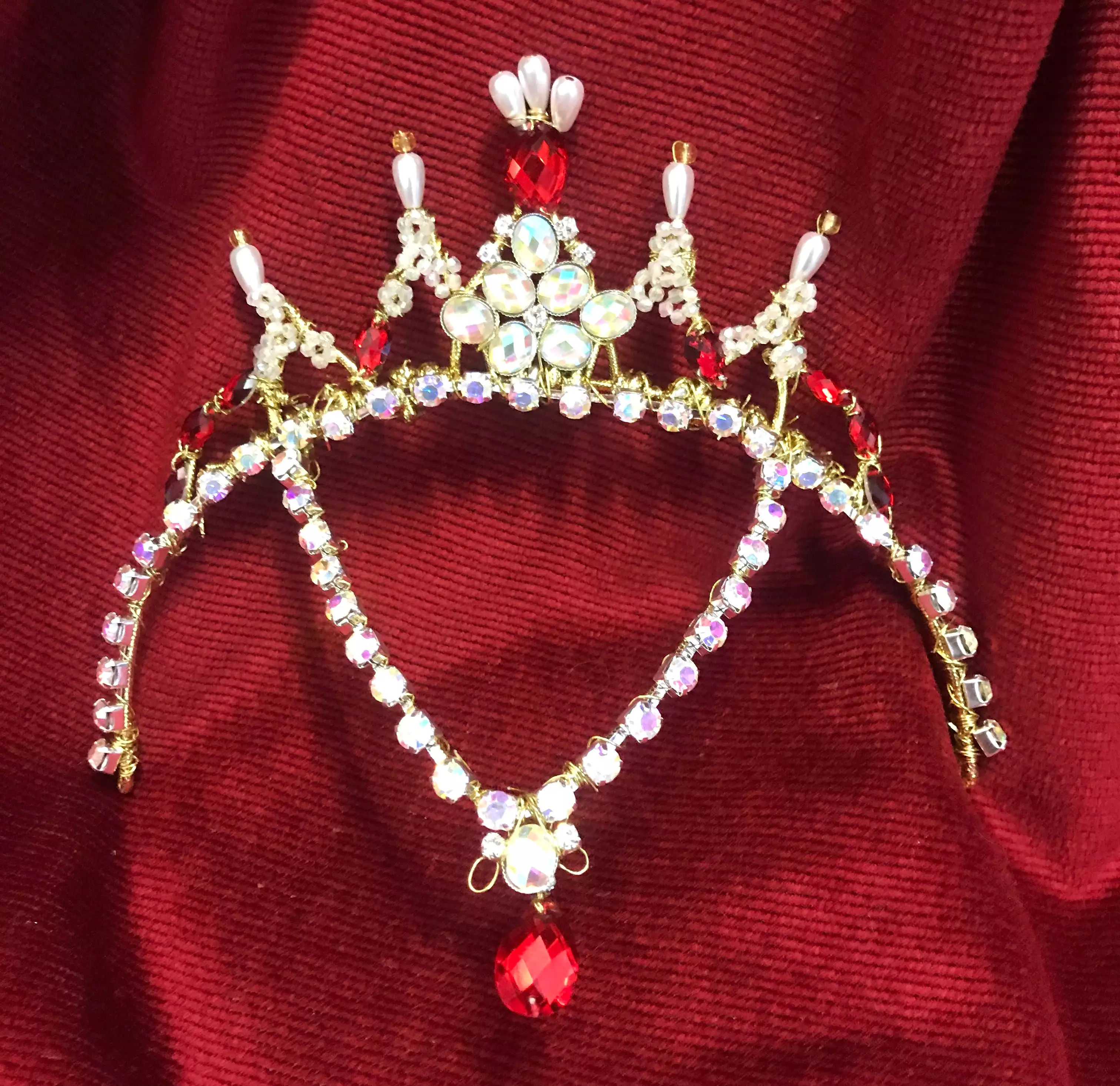 Gamzatti Red and Gold Head Piece Tiara - Hire Only