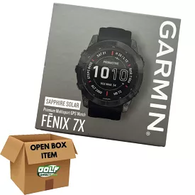 Garmin fenix 7X GPS Watch Sapphire Solar Edition Carbon Gray DLC Titanium w/Black Band (Open Box)