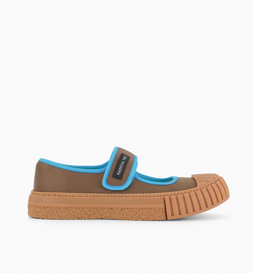 Grace Velcro Nylon Mary Jane | Nutmeg and Turquoise Sea