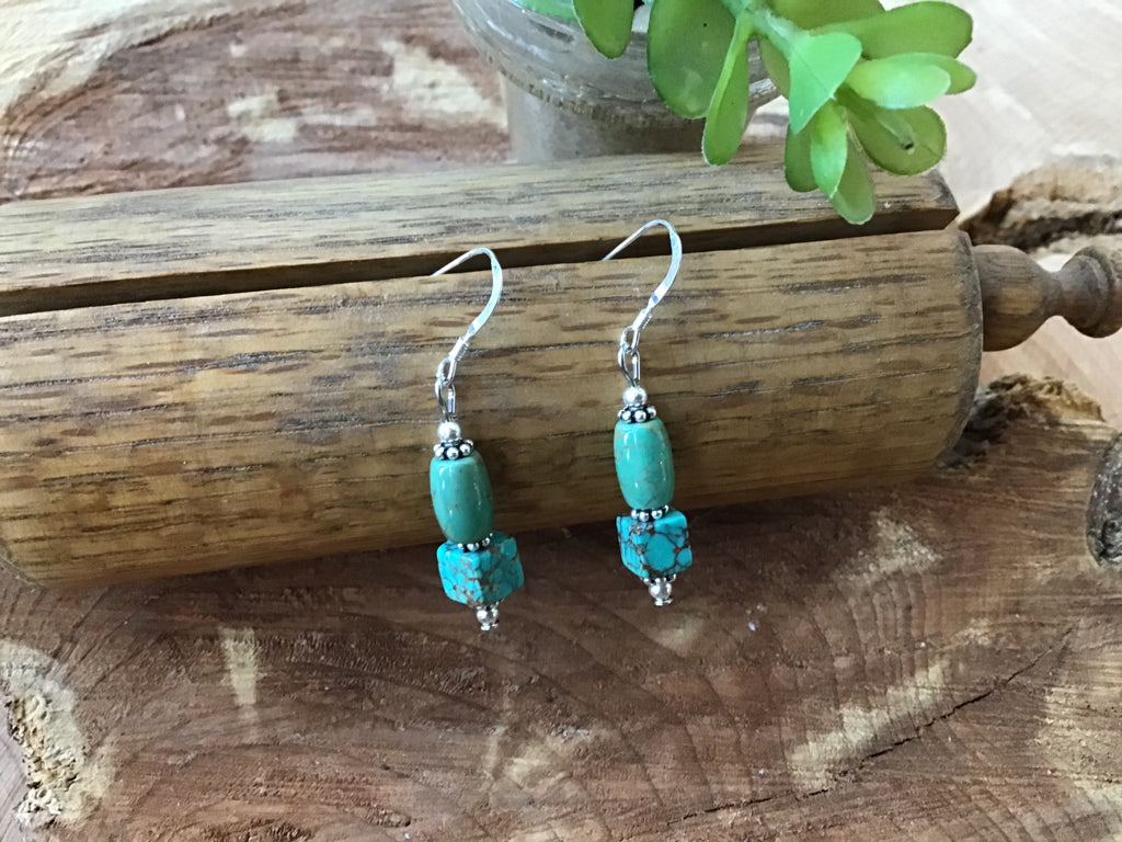 Handmade Sterling & Turquoise Drop Earrings