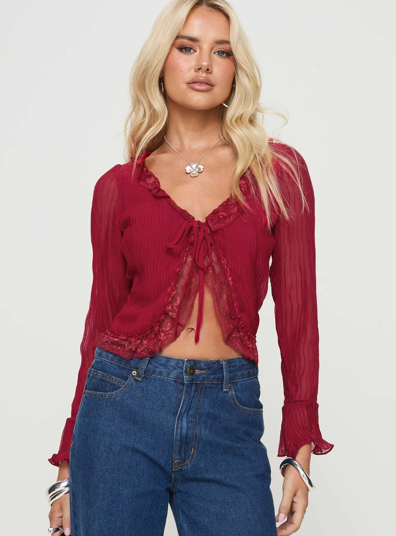 Hemlock Long Sleeve Top Red