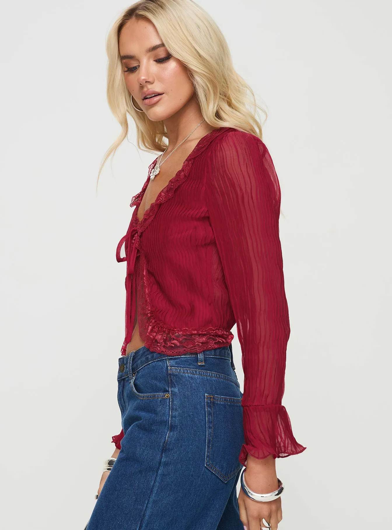 Hemlock Long Sleeve Top Red