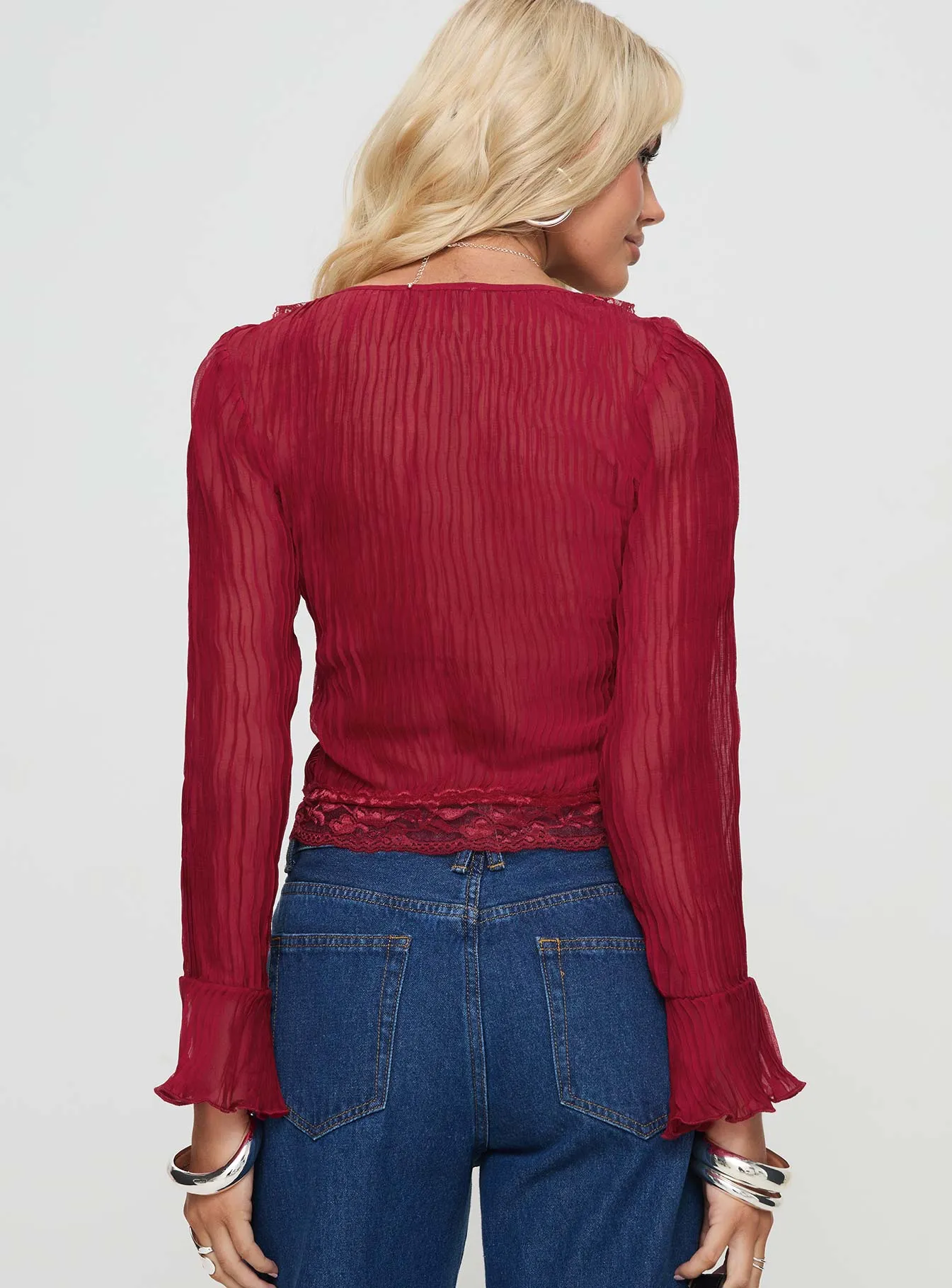 Hemlock Long Sleeve Top Red