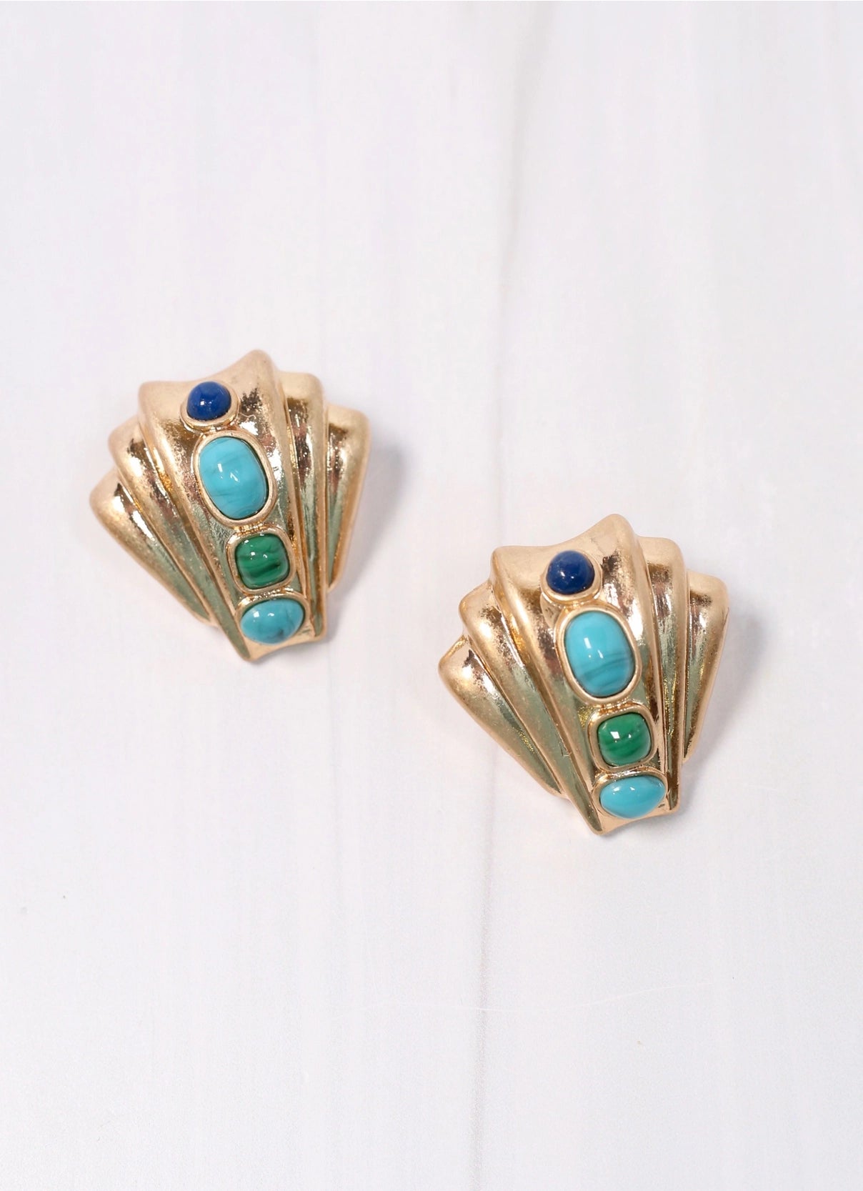 Honolulu Stone Shell Earring Turquoise