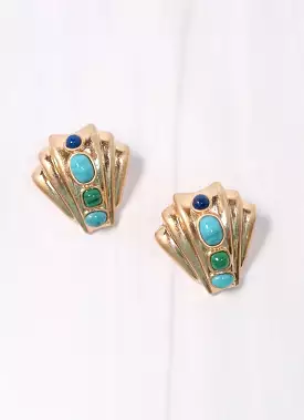 Honolulu Stone Shell Earring Turquoise