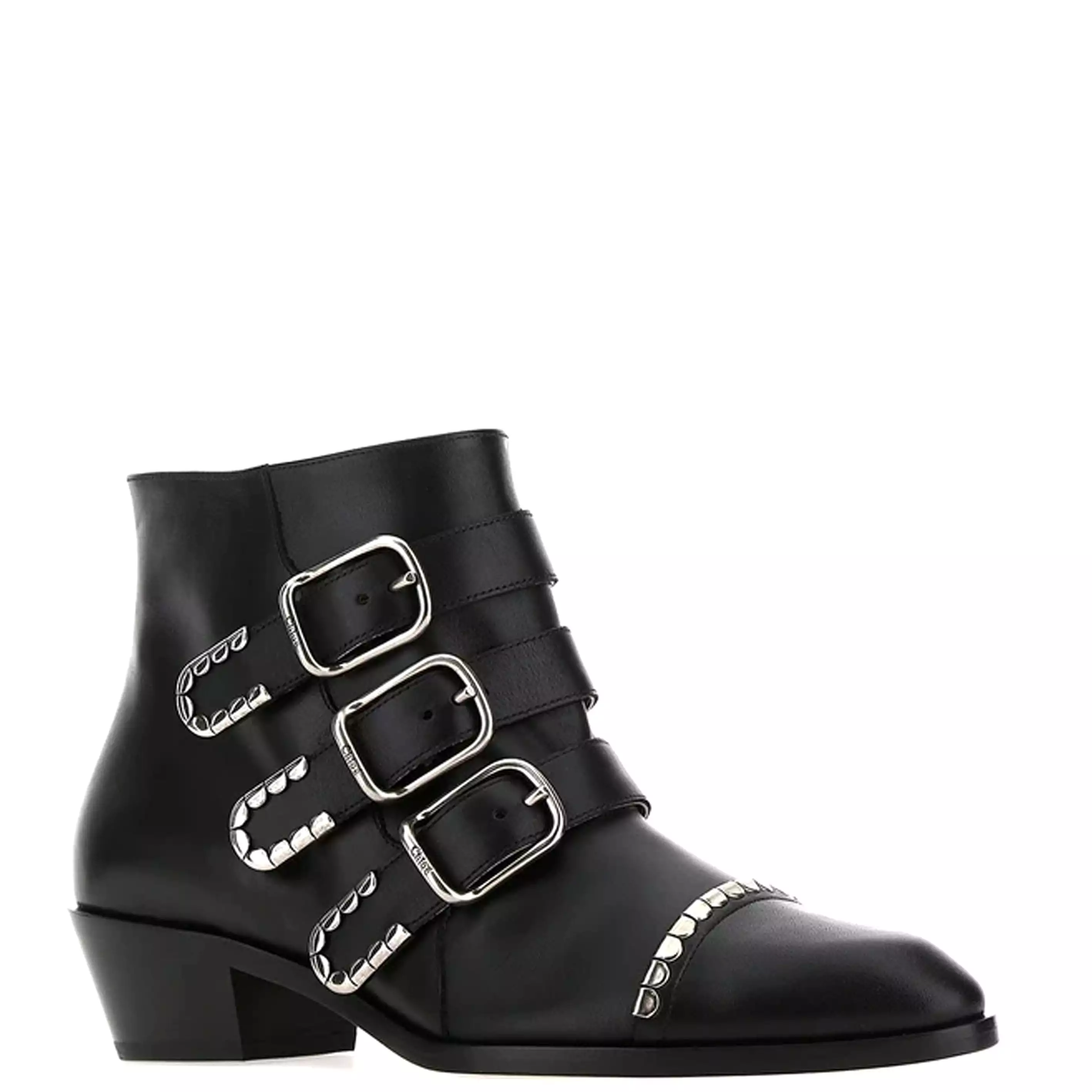 Idol Short Boots, Black/Silver