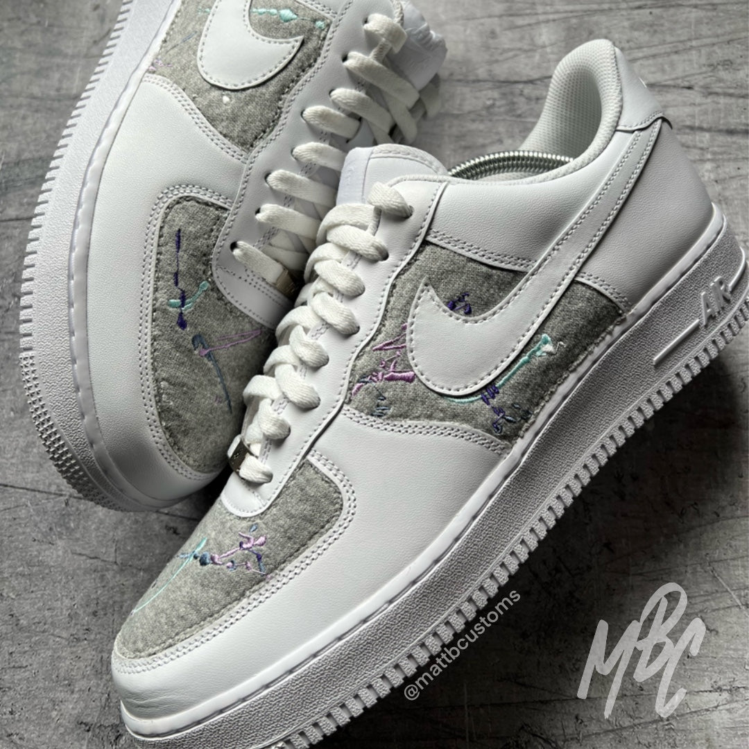 Jogger Paint Splat Embroidery - Air Force 1 Custom