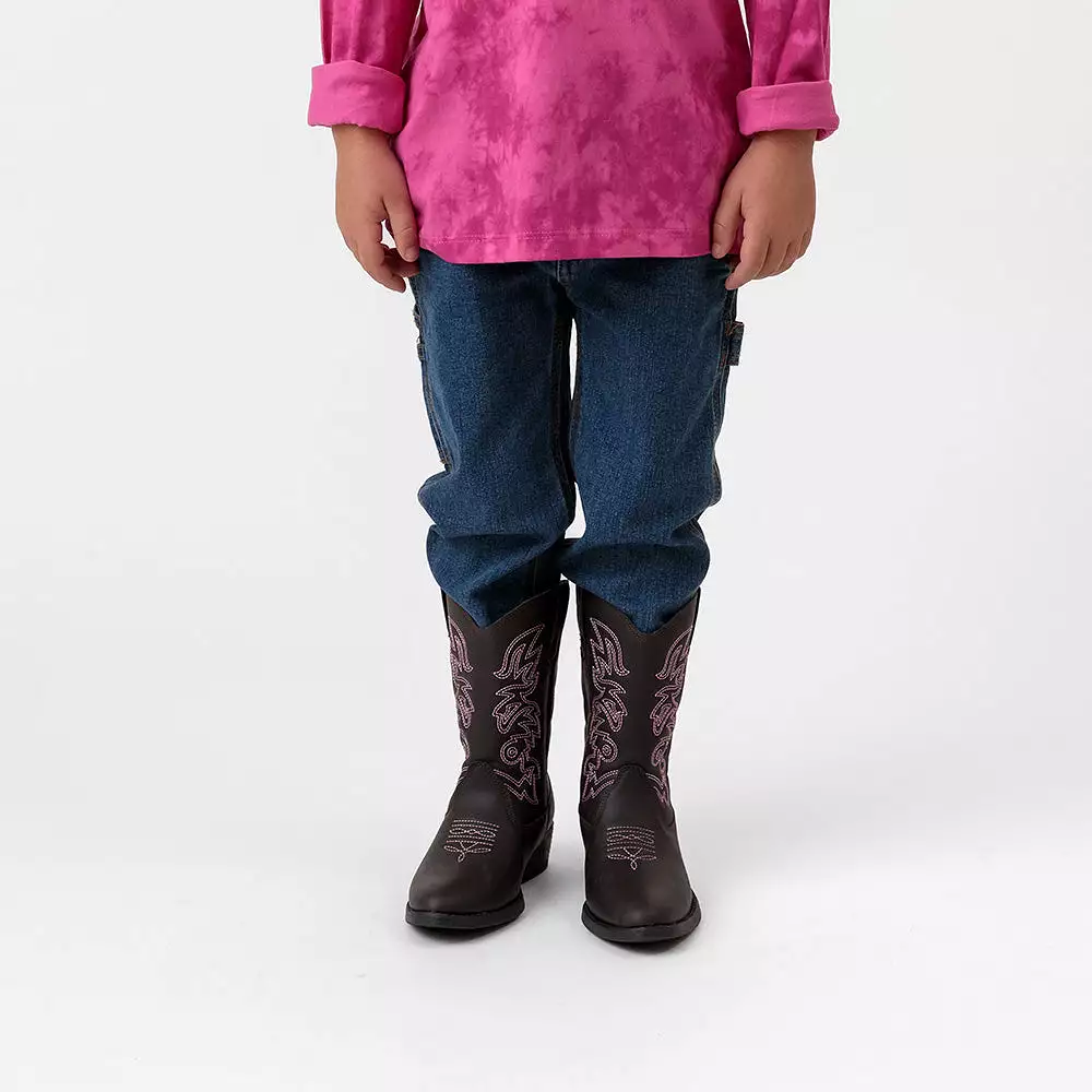 Kids' Ranch in Dark Brown/Pink