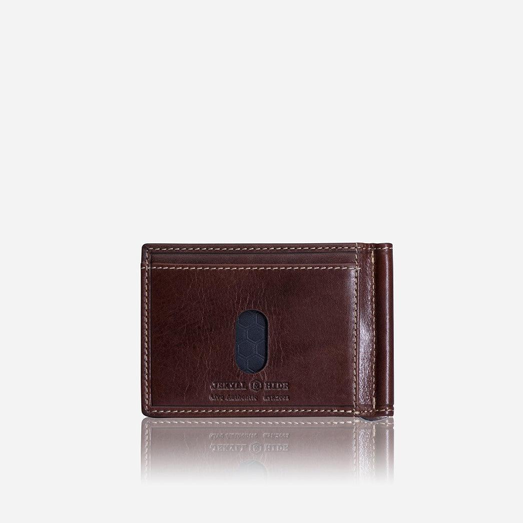 Leather Money Clip Wallet, Coffee