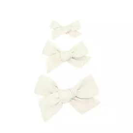 Lou Lou & Co. - Linen Bow - Ivory Clip