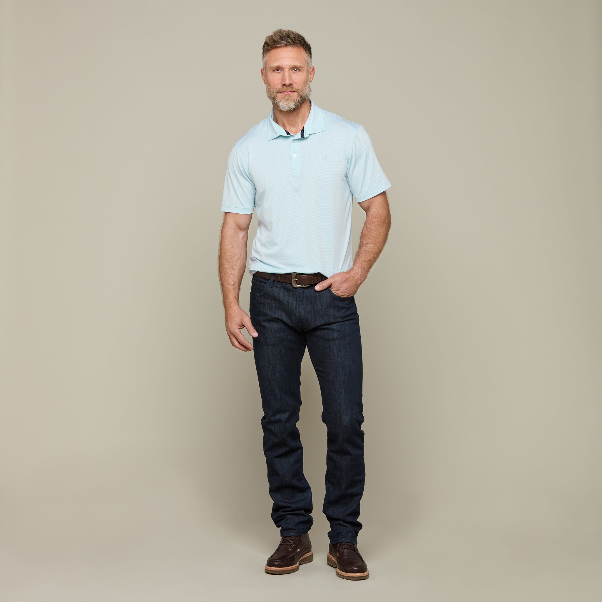 Lucchese Golf Polo :: Turquoise