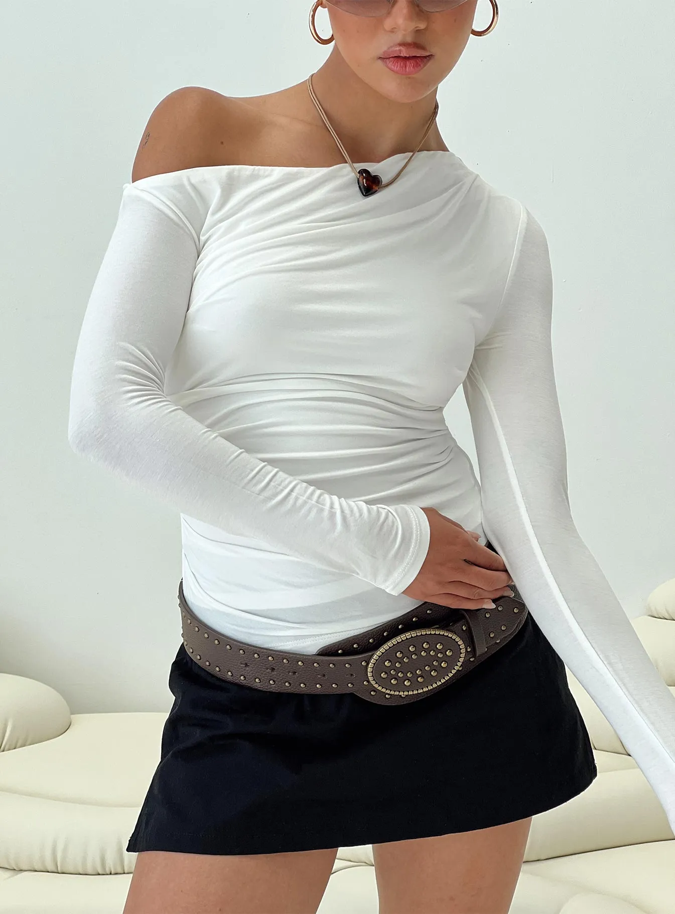 Marinne Long Sleeve Top White