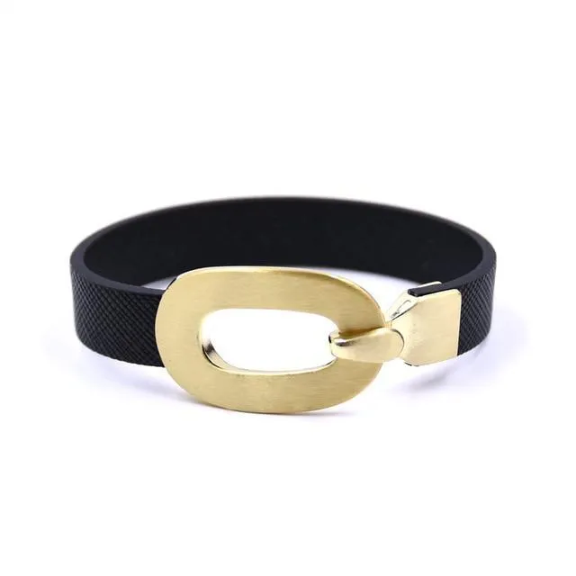 New Fashion stylish Black Cuff Leather Bracelets