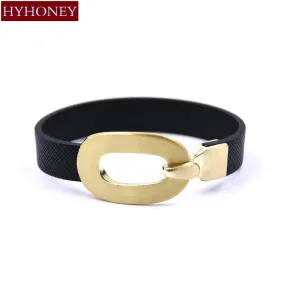 New Fashion stylish Black Cuff Leather Bracelets