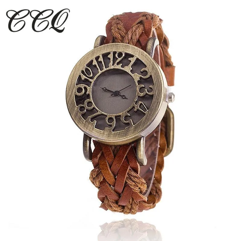 New Stylish Braided Leather Bracelet Watch