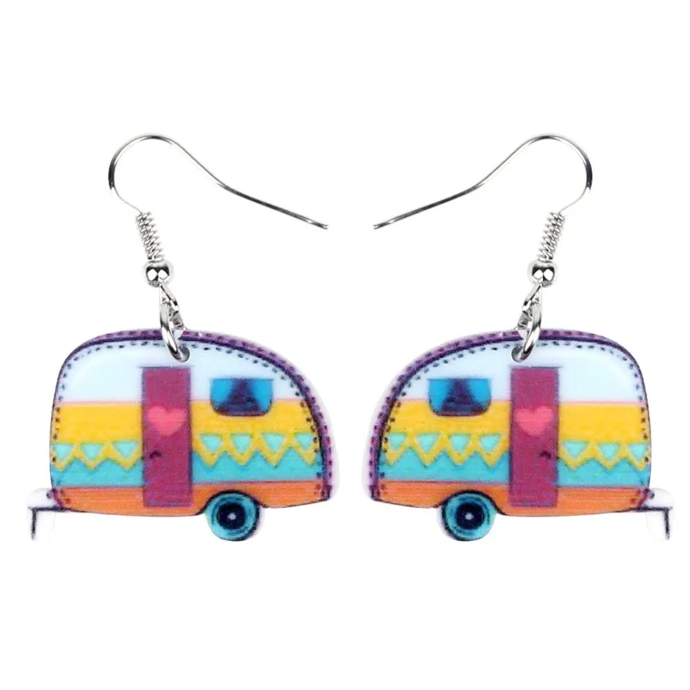 New Stylish Cartoon Camper Van's Dangle Drop Earrings