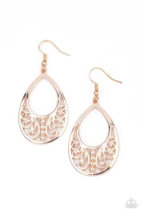 Paparazzi Stylish Serpentine - Rode Gold Earrings