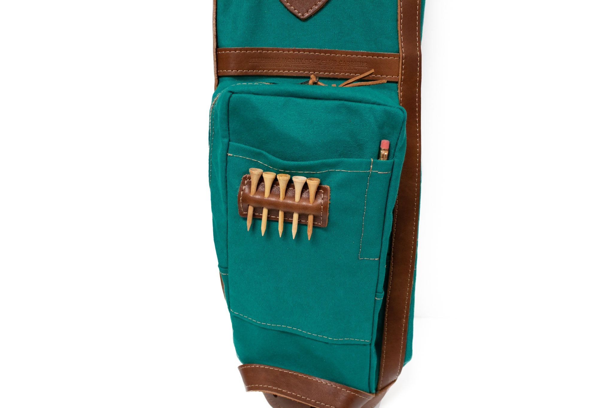 Pencil Style Golf Bag- Turquoise with Natural Leather