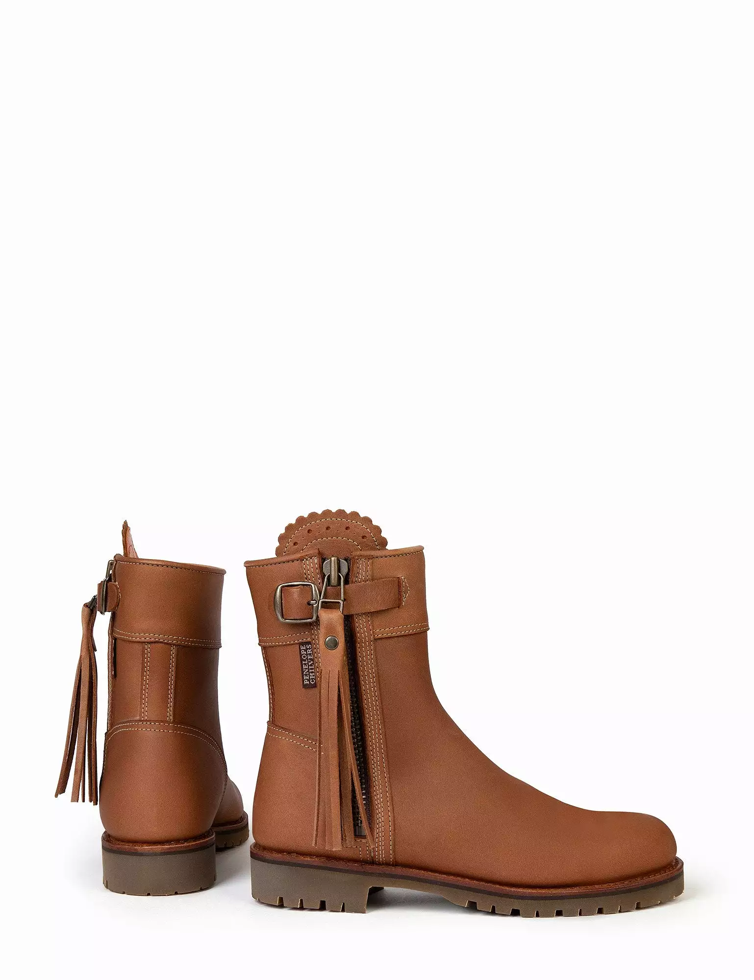 Penelope Chilvers Cropped Leather Tassel Boots