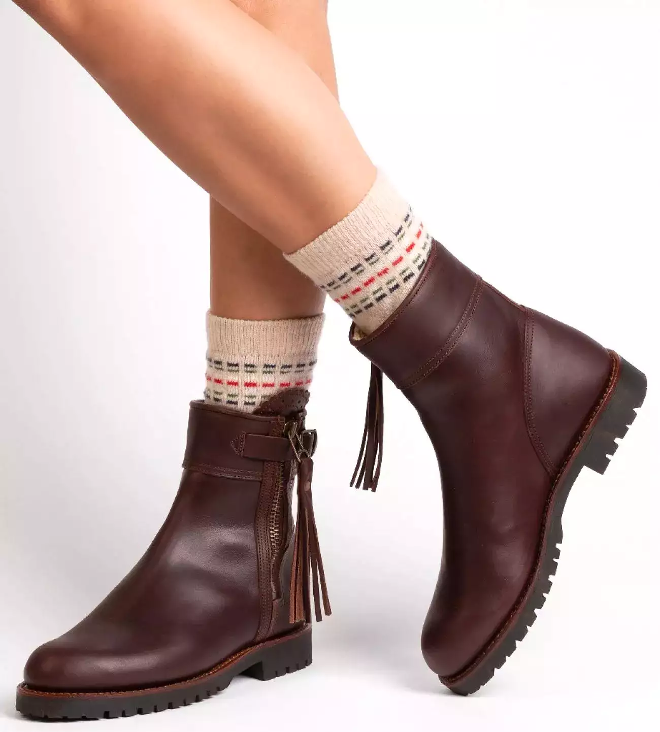 Penelope Chilvers Cropped Wool Lined Tassel Boots