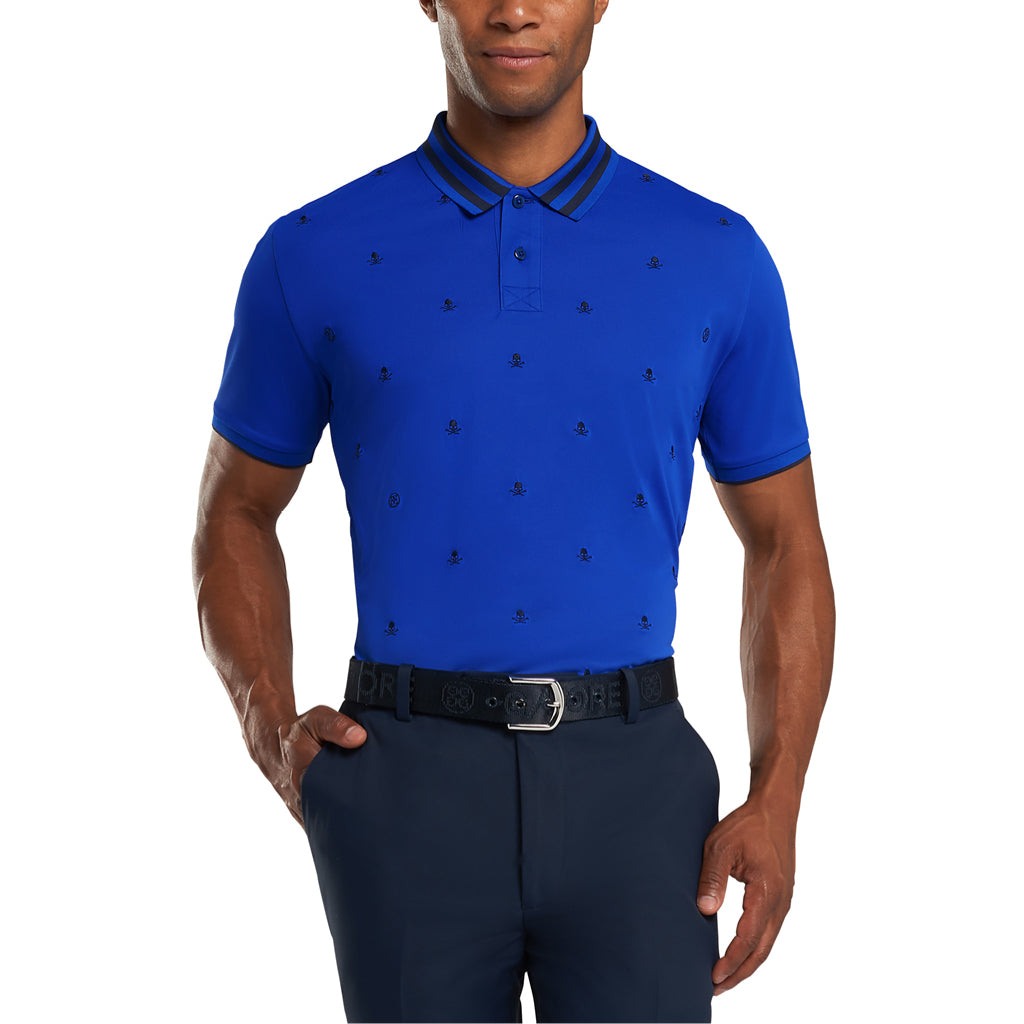 Skull & T's Embroidered Polo Tech Pique Sapphire