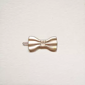 Small bow clip-Beige gloss