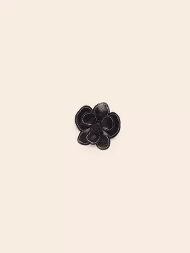 Stitch Flower Clip Black